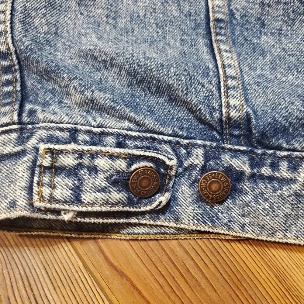 VTG Levis Trucker Jacket Acid Wash Blanket Lined Made in USA 70417 Type 3 80s